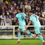 Santiago Castro esulta per il gol in Fiorentina-Bologna