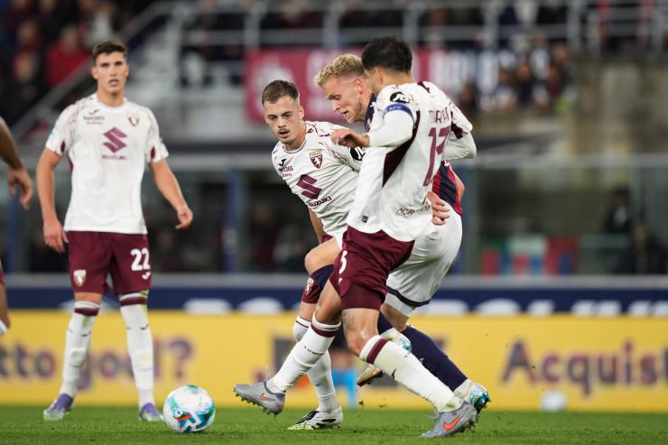 Jens Odgaard in azione durante Bologna-Torino