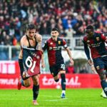 Pinamonti esulta dopo il gol