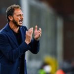 Andrea Tarozzi durante Sampdoria-Spezia nei panni di vice-allenatore di D’Aversa nei blucerchiati (2021)