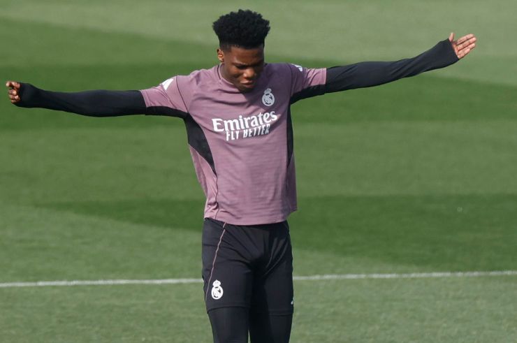Aurelien Tchouameni in allenamento
