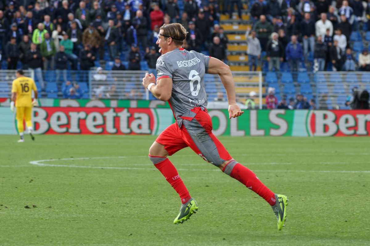 Baschirotto esulta dopo il gol