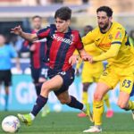 Benjamin Dominguez in azione durante Bologna-Hellas Verona