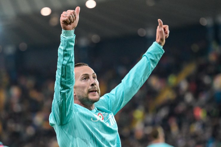 Bernardeschi esulta dopo il goal contro l’Udinese 