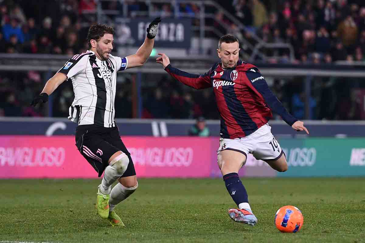 Locatelli e Bernardeschi in Bologna-Juventus