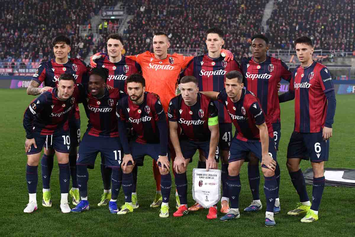 La formazione del Bologna prima della sfida di Europa League contro il Brann