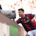 Orsolini esulta per il gol in Bologna-Genoa