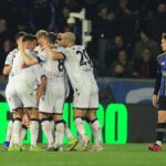 Il Bologna esulta dopo il gol di Odgaard