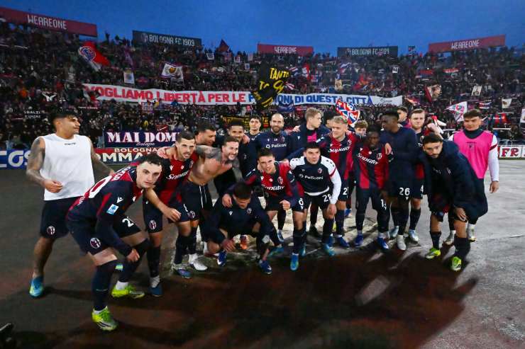 Bologna squadra a fine partita