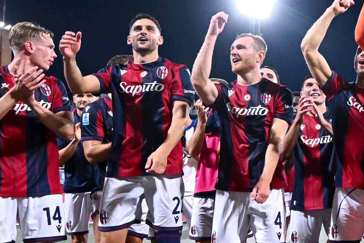 I calciatori del Bologna.