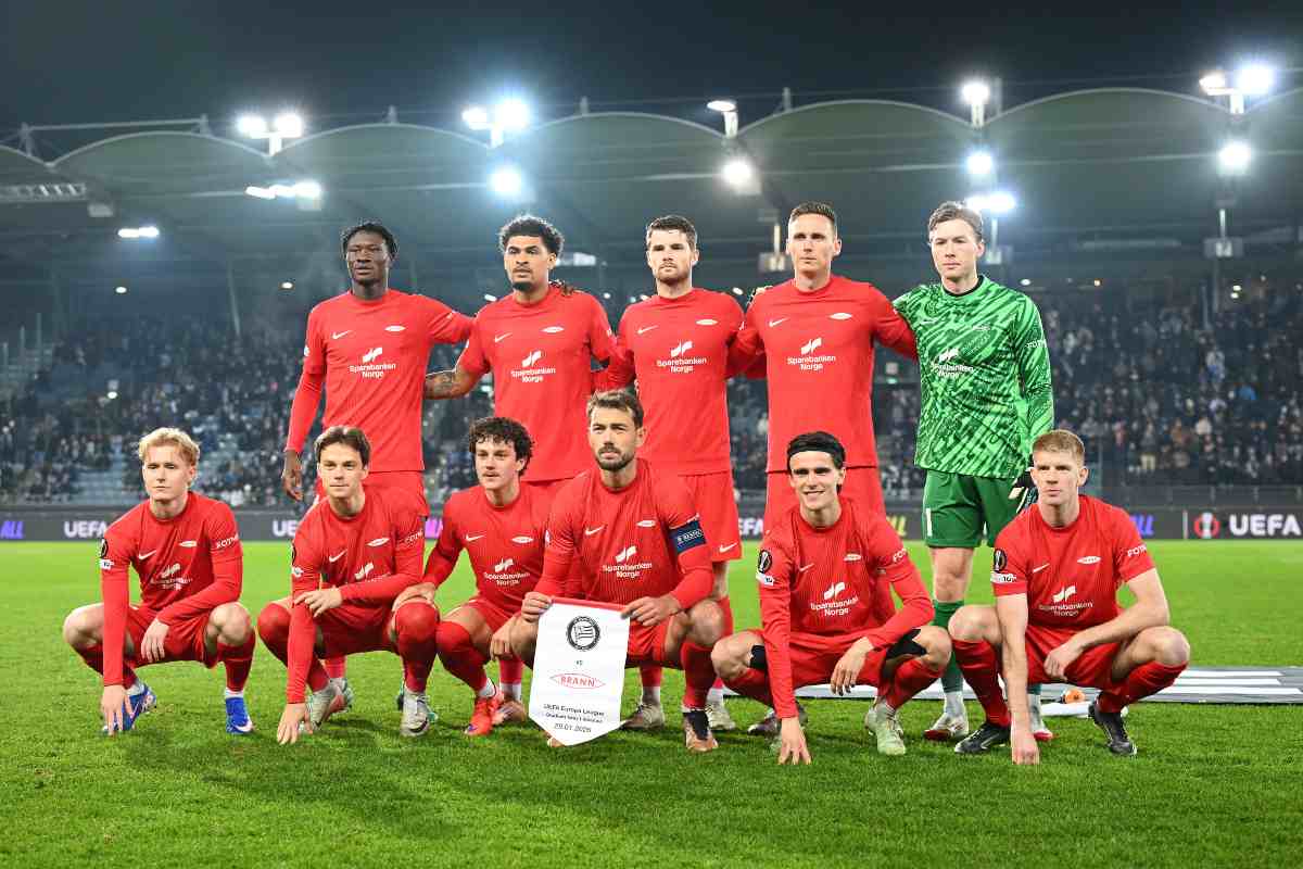 SK Brann players pose for a team photo prior to the UEFA Europa League 2025/26 League Phase MD8 match between SK Sturm Graz and SK Brann at Sturmstadion Liebenau on January 29, 2026 in Graz, Austria.
