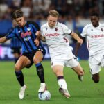 Pobega a contrasto con De Ketelaere in Atalanta-Bologna