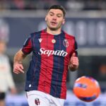 JANUARY 07: Nicolò Cambiaghi of Bologna FC in action during the Serie A match between Bologna FC 1909 and Atalanta BC at Renato Dall'Ara Stadium on January 07, 2026 in Bologna, Italy.