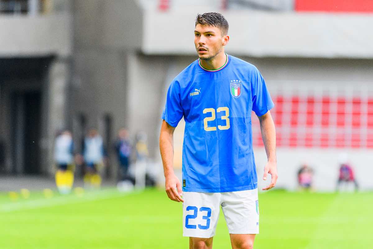 Nicolò Cambiaghi con la maglia dell’Italia U21 nel 2022