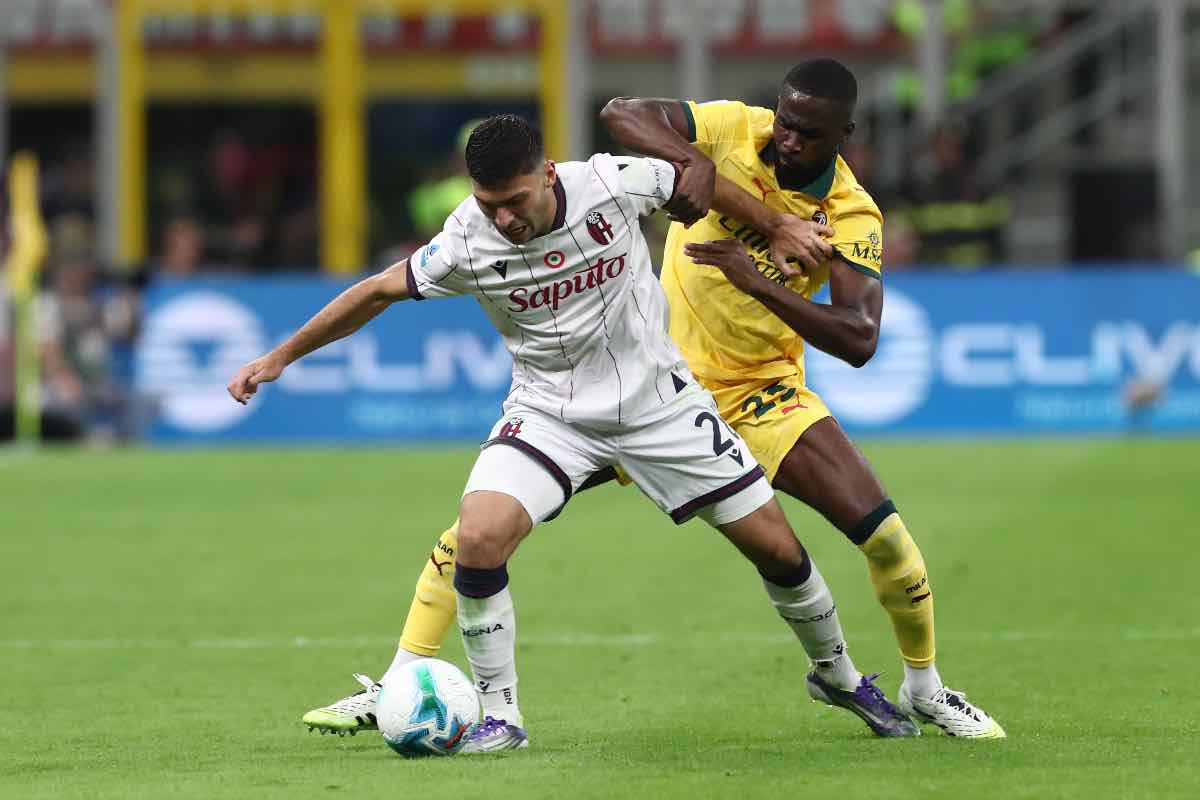 Cambiaghi protegge palla sul pressing di Tomori