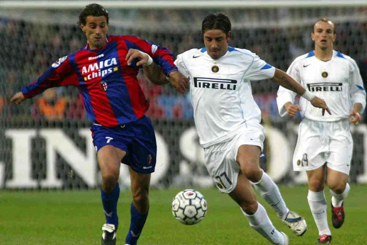 Carlo Nervo in azione con la maglia del Bologna