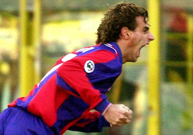 Carlo Nervo esulta dopo un gol