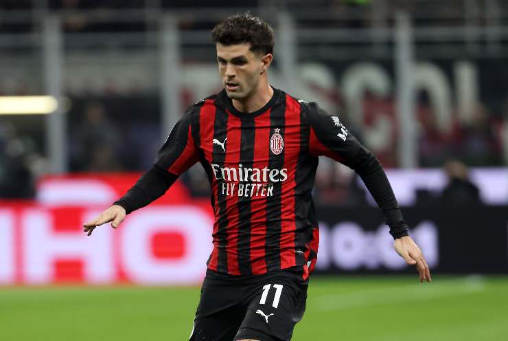 Christian Pulisic in azione con la maglia del Milan