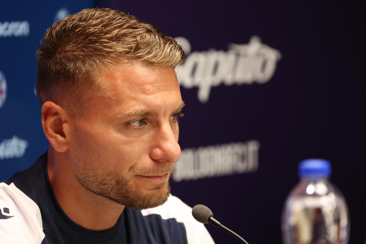 Ciro Immobile durante la presentazione al Bologna