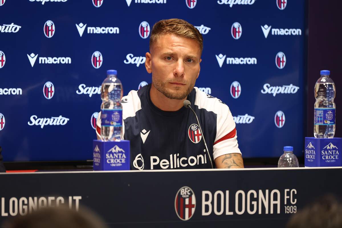 Ciro Immobile durante la presentazione al Bologna