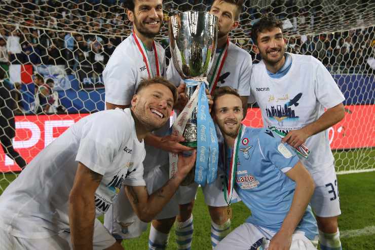 Immobile festeggia vittoria della Supercoppa con la Lazio