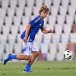SEPTEMBER 03: Christian Comotto of Italy U17 during the International Friendly match between Italy U17 and Portugal U17 at Stadio Nereo Rocco on September 03, 2024 in Trieste, Italy.