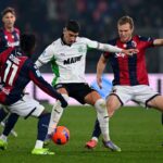 Cristian Volpato in azione durante Bologna-Sassuolo