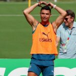 Cristiano Ronaldo durante un allenamento