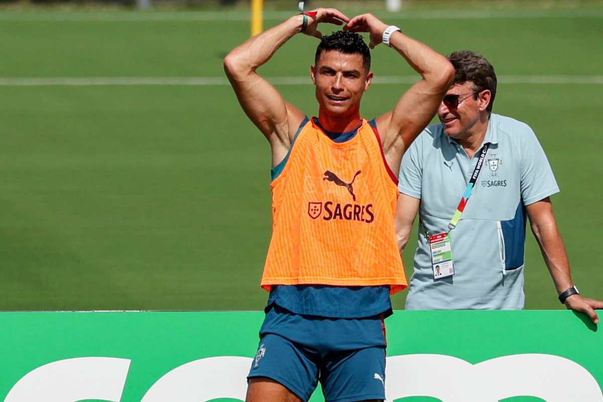 Cristiano Ronaldo durante un allenamento