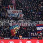 Curva Bologna con striscione in memoria di Sinisa Mihajlovic
