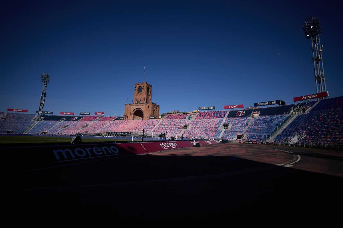 Lo stadio Dall’Ara prima di Bologna-Roma
