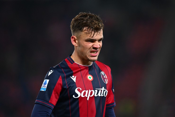 Thijs Dallinga of Bologna FC during the UEFA Europa League 2025/26 League Phase MD5 match between Bologna FC 1909 and FC Salzburg at Stadio Renato Dall'Ara on November 27, 2025 in Bologna, Italy.