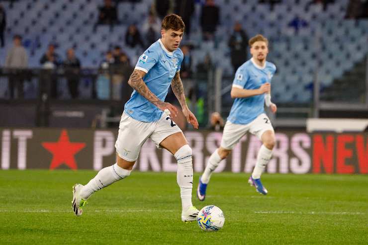 Daniel Maldini in azione con la maglia della Lazio