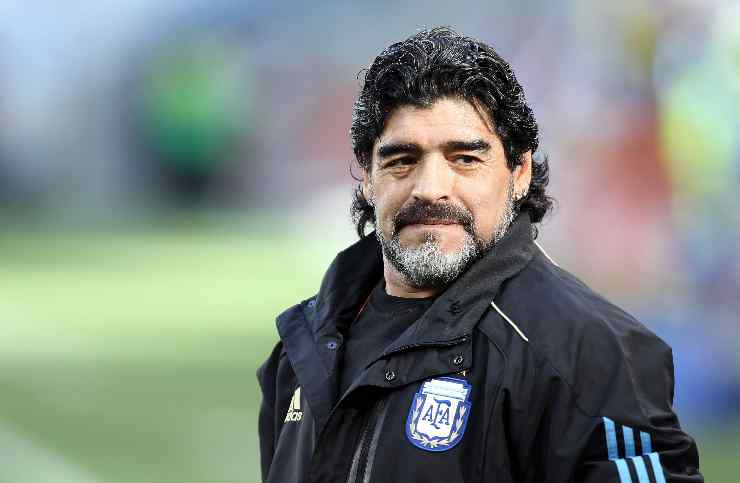 Diego Armando Maradona in primo piano