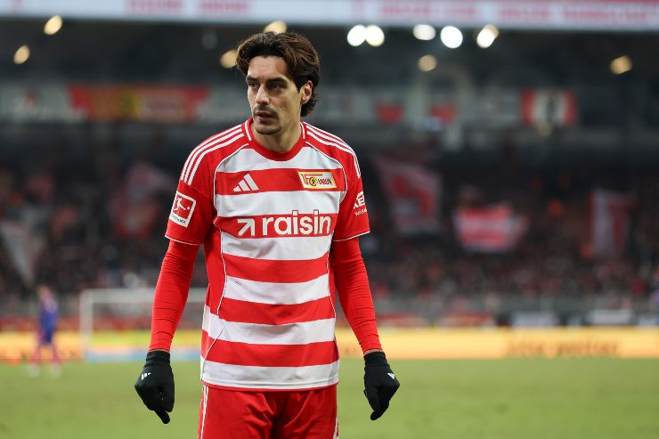 BERLIN, GERMANY - JANUARY 10: Leite Diogo of 1. FC Union Berlin looks on during the Bundesliga match between 1. FC Union Berlin and 1. FSV Mainz 05 at Stadion An der Alten Foersterei on January 10, 2026 in Berlin, Germany.