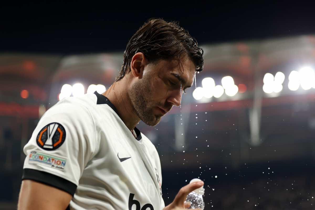 Dusan Vlahovic durante Besiktas-Olympique Marseille di Europa League