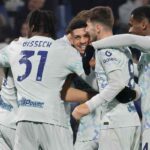 I calciatori dell'Inter esultano dopo un gol