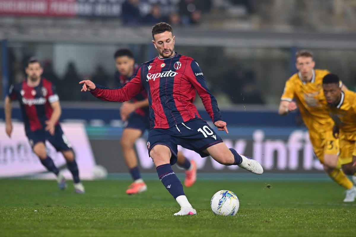 Bernardeschi in occasione del gol su rigore in Bologna-Udinese