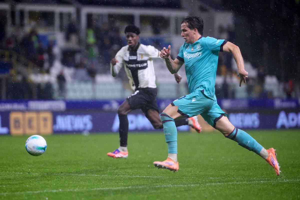 Giovanni Fabbian in azione durante Parma-Bologna