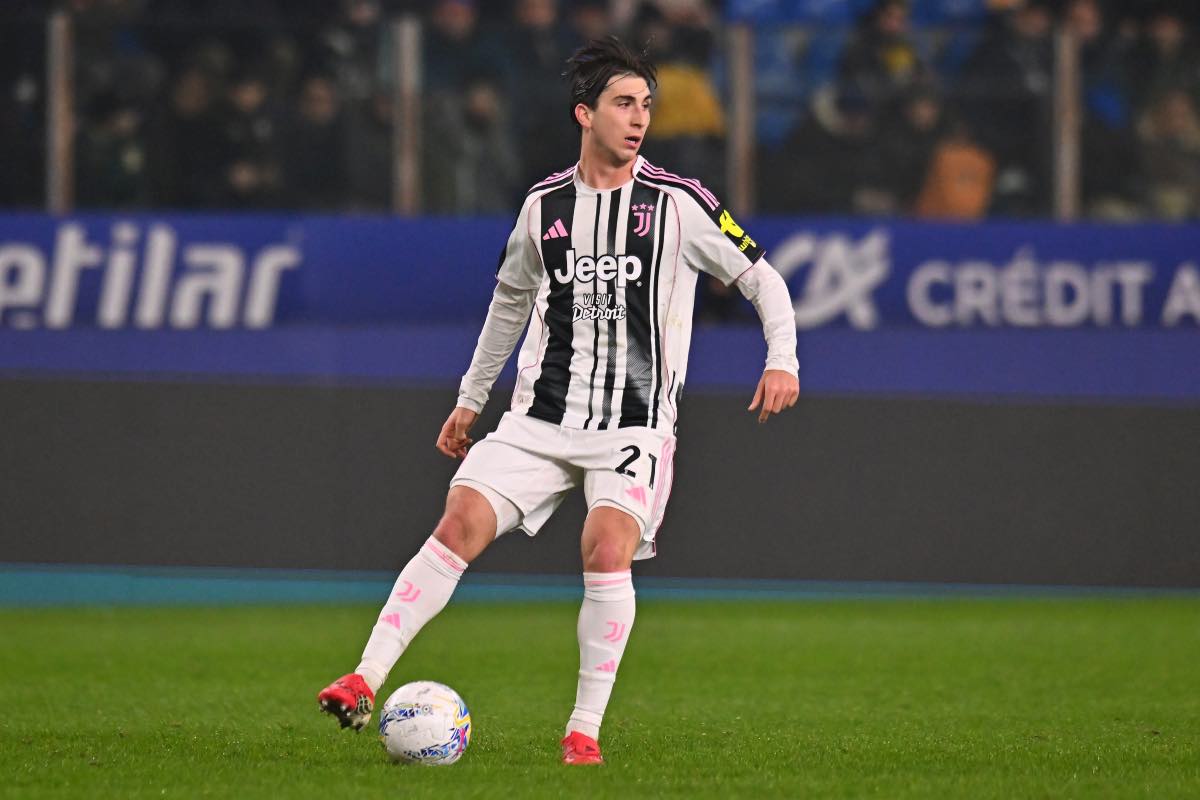 Fabio Miretti in azione durante Parma-Juventus