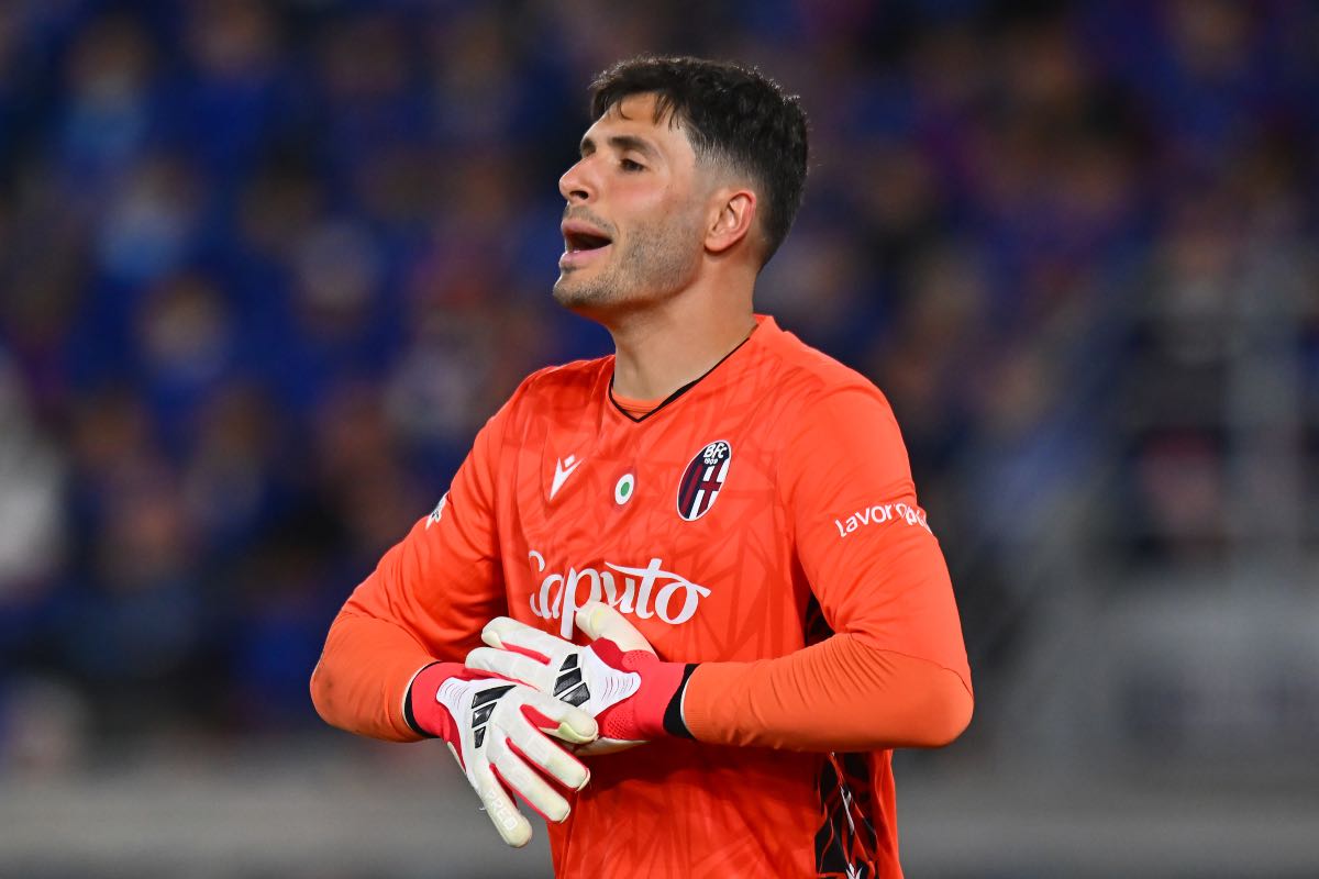 Federico Ravaglia durante Bologna-Aston Villa