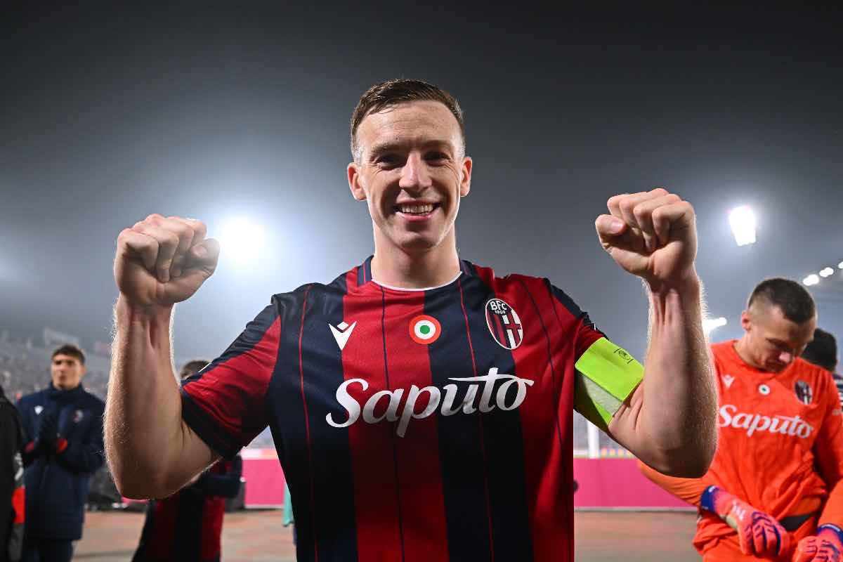 Lewis Ferguson dopo la vittoria in Bologna-Brann di Europa League