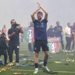 Acerbi durante la festa scudetto