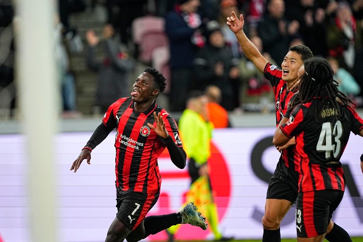 Franculino Gluda Djù esulta al Midtjylland