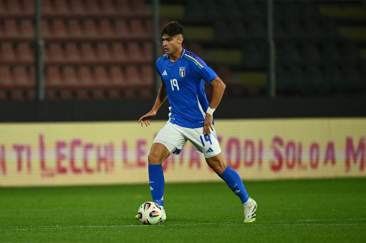Gabriele Guarino nella partita della U21 contro l'armenia 