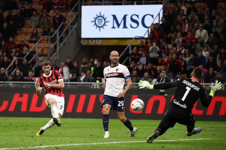 Gol di Gimenez in Milan-Bologna