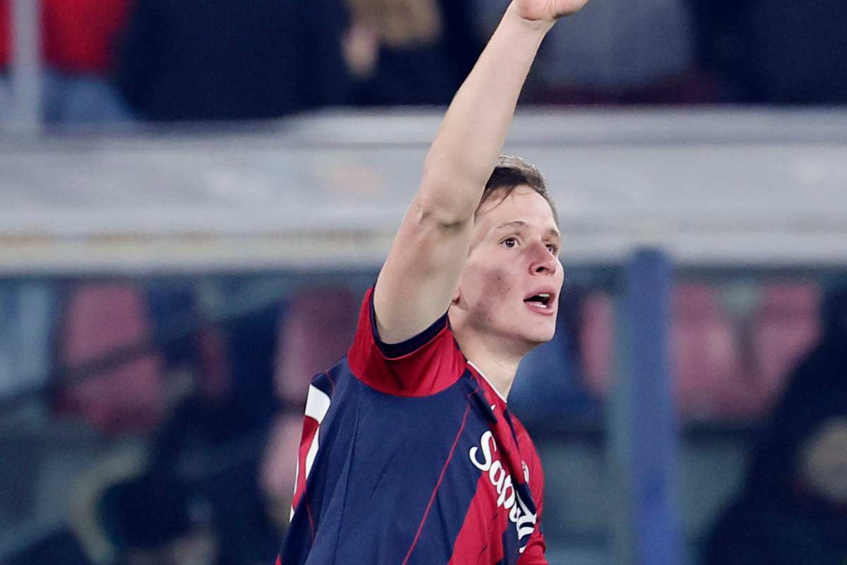 Giovanni Fabbian esulta dopo un gol