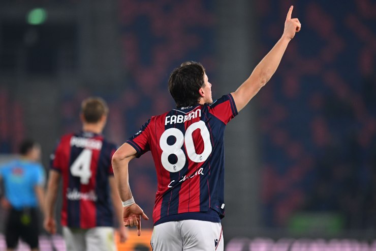 Fabbian esulta dopo un gol