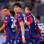 Giovanni Fabbian esulta dopo il gol all’Empoli