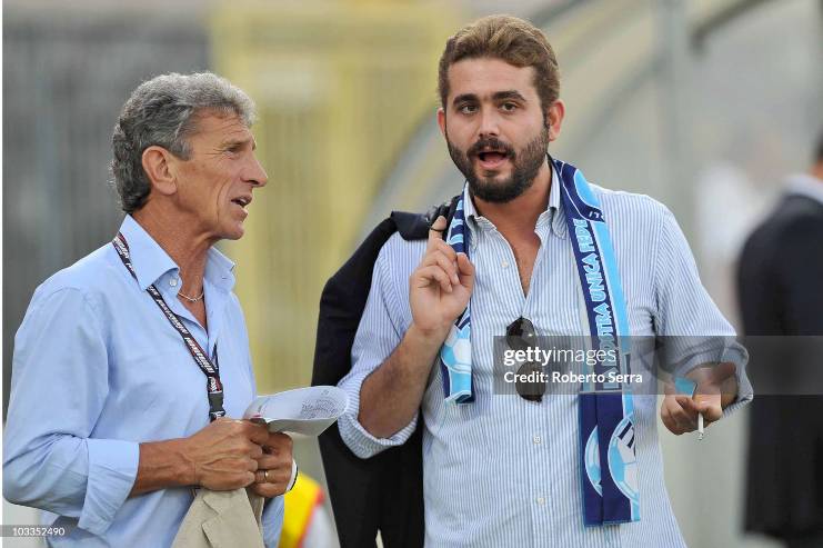 Former player Giuseppe Savoldi and Edward De Laurentiis, Napoli's Team Manager during the preseason friendly match between Bologna and Napoli on August 8, 2010